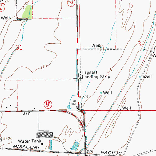 Topographic Map of Taggart Landing Strip (historical), AR