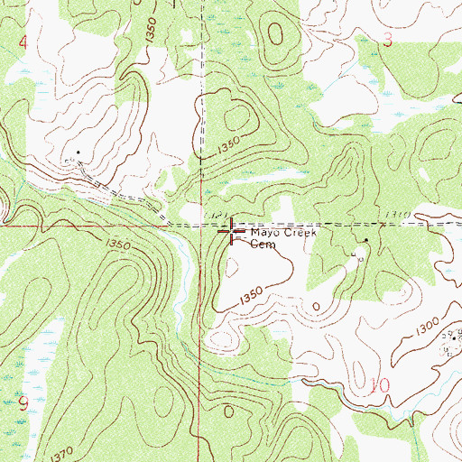 Topographic Map of Mayo Creek Cemetery, MN