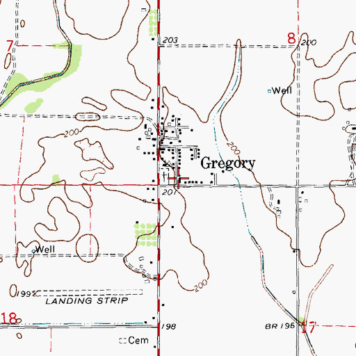 Topographic Map of Walnut Grove Baptist Church, AR