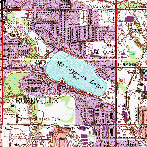 Topographic Map of McCarrons Lake, MN