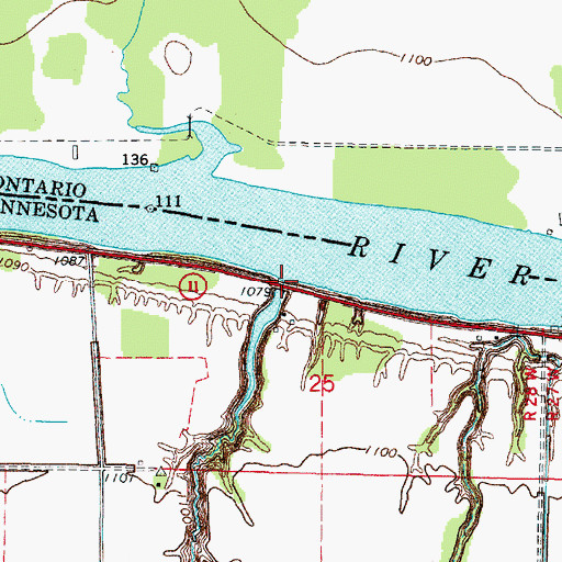 Topographic Map of McCloud Creek, MN