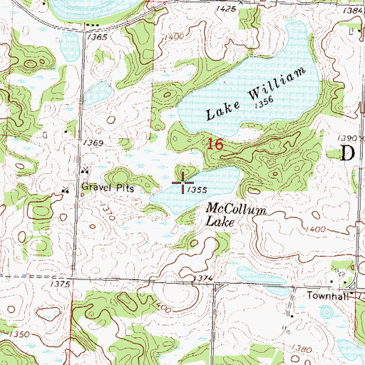 Topographic Map of McCollum Lake, MN