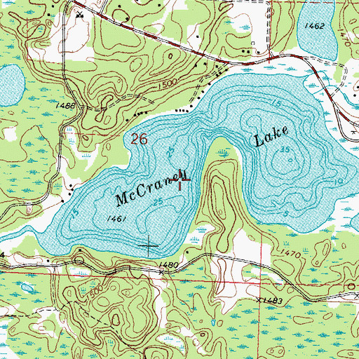 Topographic Map of McCraney Lake, MN