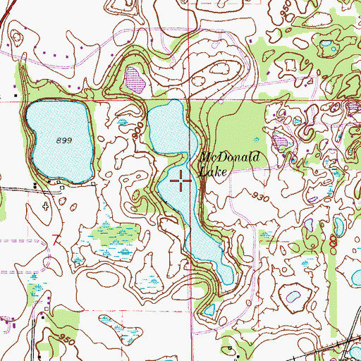 Topographic Map of McDonald Lake, MN