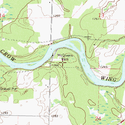 Topographic Map of McGivern Park, MN