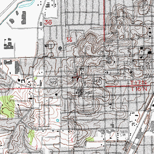 Topographic Map of All Saints Episcopal Church, AR
