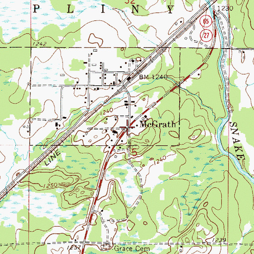 Topographic Map of McGrath, MN