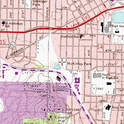 Topographic Map of McKinley Park, MN