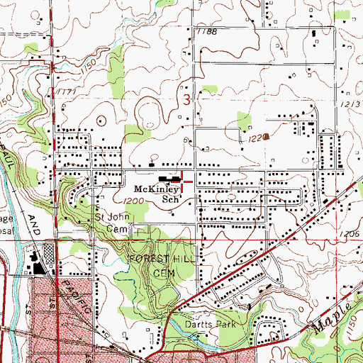 Topographic Map of McKinley Elementary School, MN