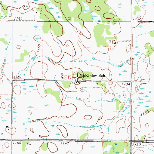 Topographic Map of McKinley School, MN