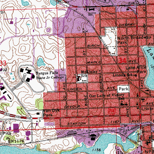 Topographic Map of McKinley School, MN