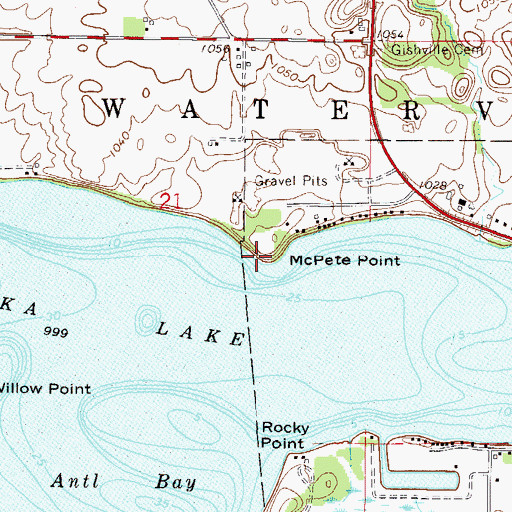 Topographic Map of McPete Point, MN