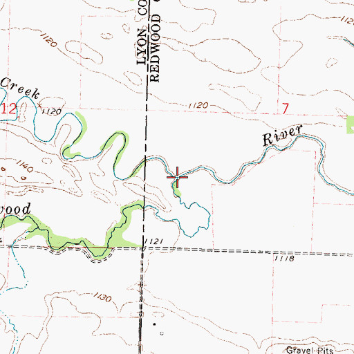 Topographic Map of Meadow Creek, MN