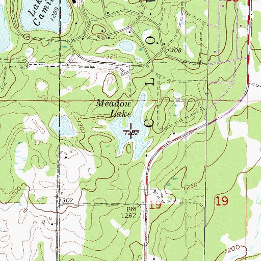 Topographic Map of Meadow Lake, MN