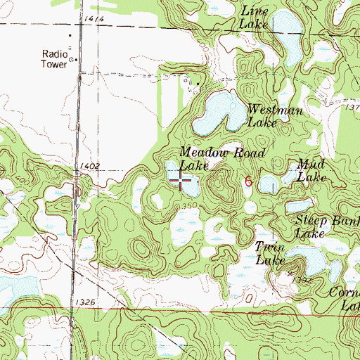 Topographic Map of Meadow Road Lake, MN