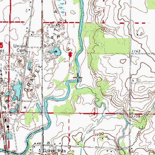 Topographic Map of Medford Creek, MN