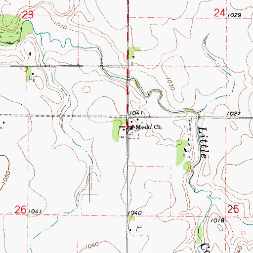 Topographic Map of Medo Church, MN