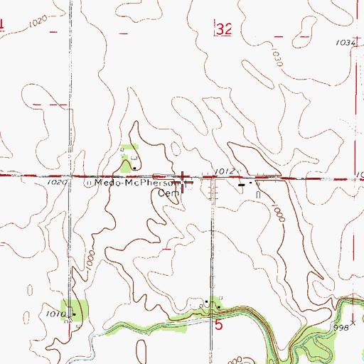 Topographic Map of Medo-McPherson Cemetery, MN