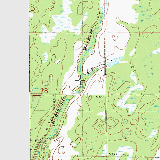 Topographic Map of Meekers Creek, MN