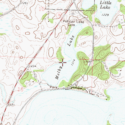 Topographic Map of Melby Lake, MN