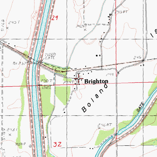 Topographic Map of Brighton Baptist Church, AR