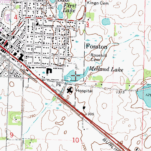 Topographic Map of Melland Lake, MN