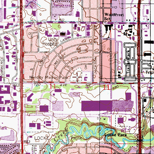 Topographic Map of Melody Manor Park, MN