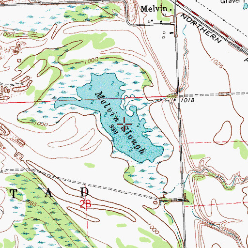 Topographic Map of Melvin Slough, MN