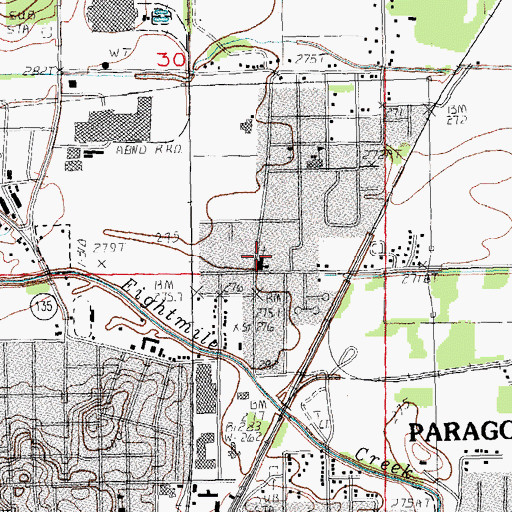 Topographic Map of Calvary Baptist Church, AR