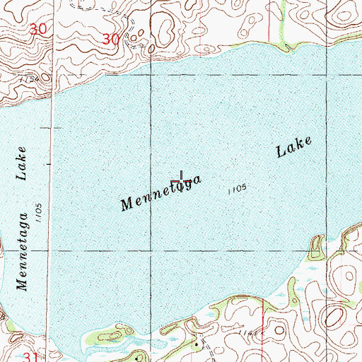 Topographic Map of Mennetaga Lake, MN