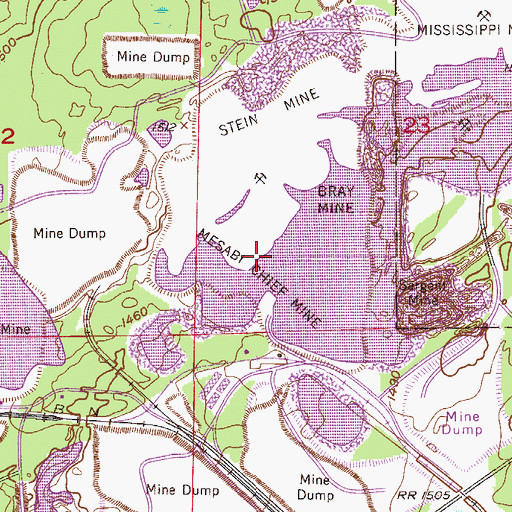 Topographic Map of Mesabi Chief Mine, MN