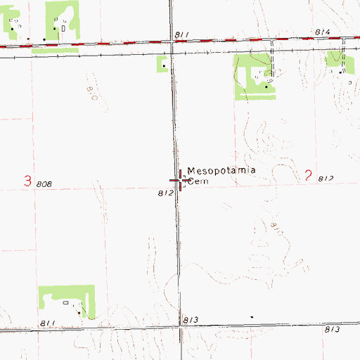 Topographic Map of Mesopotamia Cemetery, MN