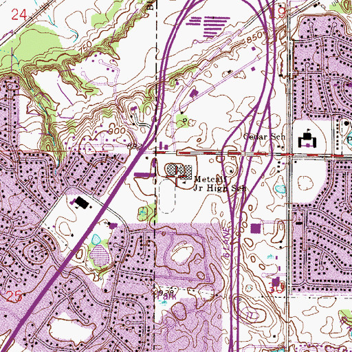 Topographic Map of Metcalf Junior High School, MN