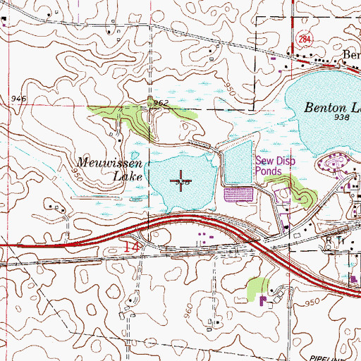 Topographic Map of Meuwissen Lake, MN