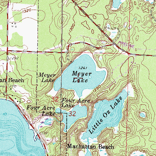 Topographic Map of Meyer Lake, MN