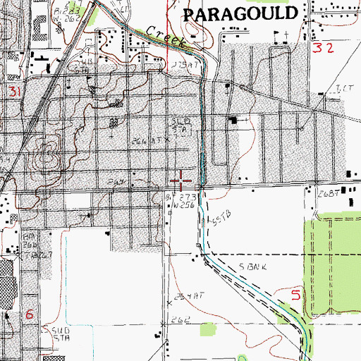 Topographic Map of Church of Jesus Christ, AR