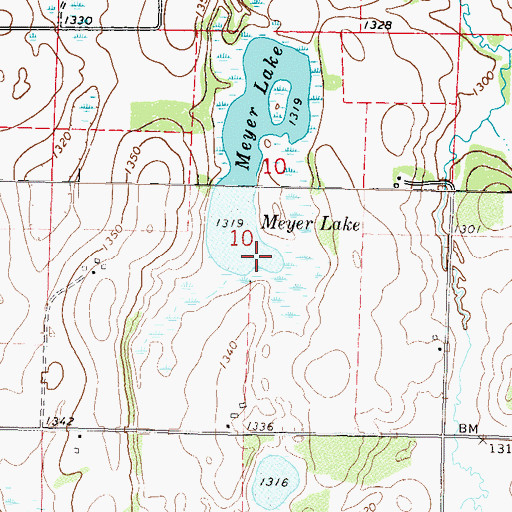 Topographic Map of Meyer Lake, MN