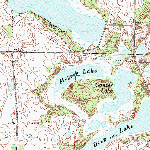 Topographic Map of Meyers Lake, MN