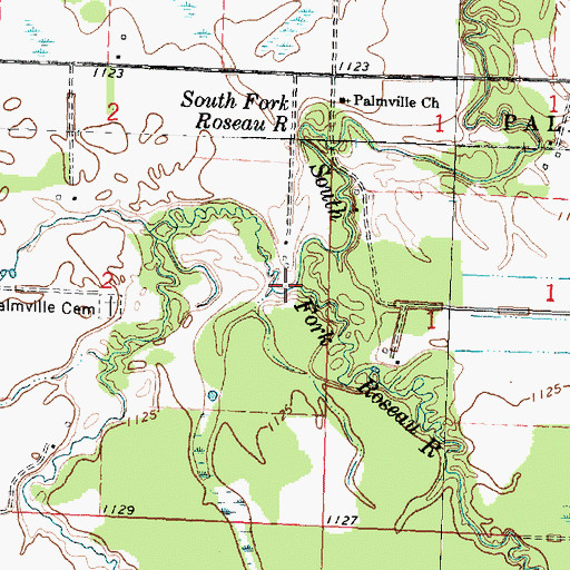 Topographic Map of Mickinock Creek, MN