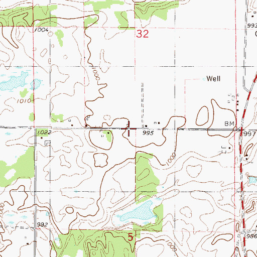 Topographic Map of Middagh School, MN
