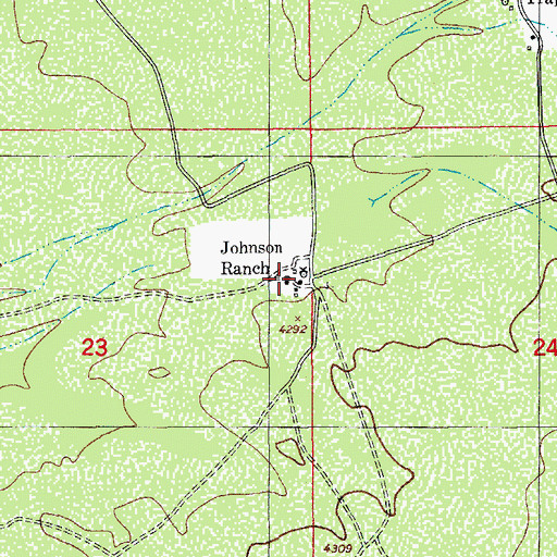 Topographic Map of Johnson Ranch, AZ