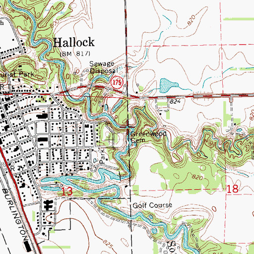 Topographic Map of Middle Branch Two Rivers, MN