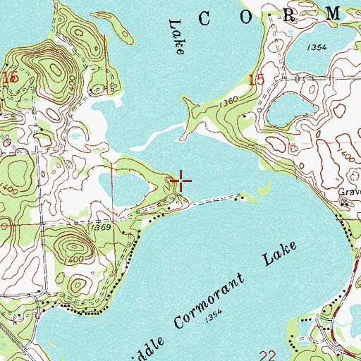 Topographic Map of Middle Cormorant Lake, MN