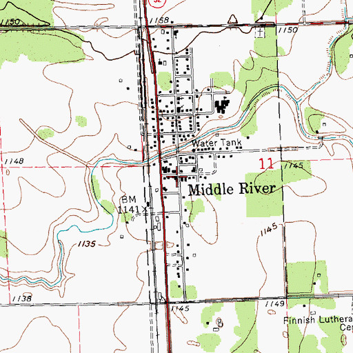 Topographic Map of Middle River, MN