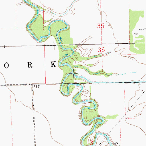 Topographic Map of Middle River, MN