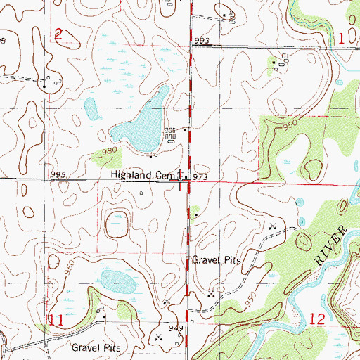 Topographic Map of Middleville Church, MN