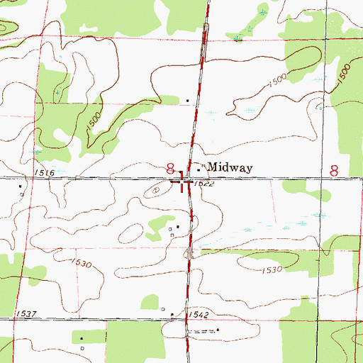 Topographic Map of Midway, MN