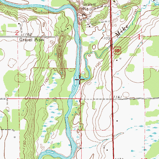 Topographic Map of Mike Drew Brook, MN