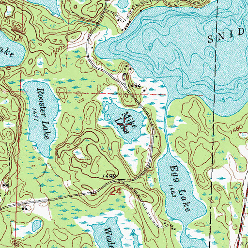 Topographic Map of Mike Lake, MN