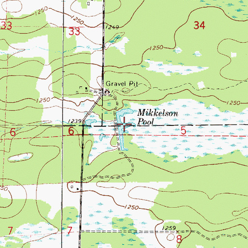Topographic Map of Mikkelson Pool, MN